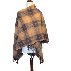 Lauren Ralph Lauren Lambs Wool Plaid Poncho